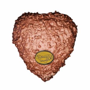 Cuore di Cioccolato Frisenda® ricoperto di nocciole, glassato e farcito crema caramello 650gr