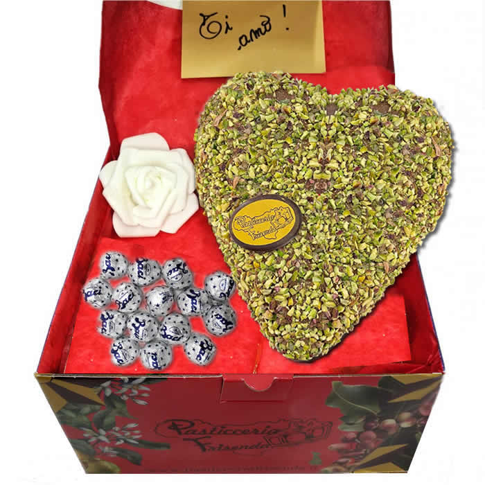 Love Box San Valentino Cuore di PISTACCHIO Frisenda® + 5 Baci