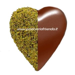 Cuore di cioccolato AUGURI MAMMA farcito e ricoperto di pistacchio 750gr