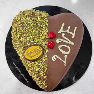 Love Box San Valentino Cuore cioccolato DUO Frisenda® + 5 Baci Perugina® + Rosa artigianale + Bigliettino + Omaggi