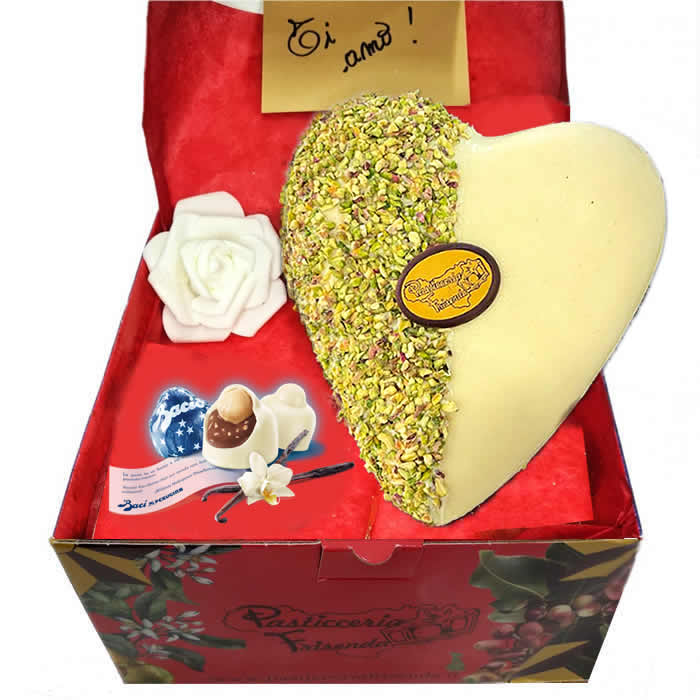 Love Box San Valentino WHITE Cuore Frisenda® + 3 Baci Perugina