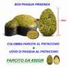 Box Pasquale Frisenda® Colomba al pistacchio da oltre 1,2kg + Uovo di Pasqua FARCITO al pistacchio 650gr + Omaggi vari